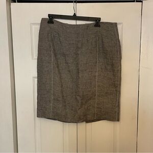 Armani Collezioni(Collection) 100% Flax Linen Pencil Skirt Gray Size 12